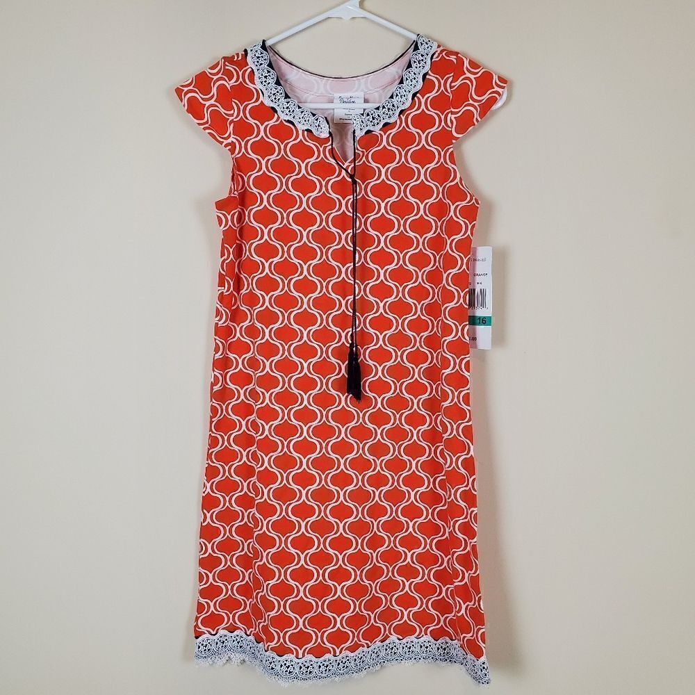 Counting Daisies Orange Printed Dress Size 16 Girls